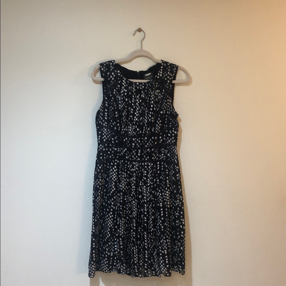 Adrianna Papell Black and White Patterned Dress